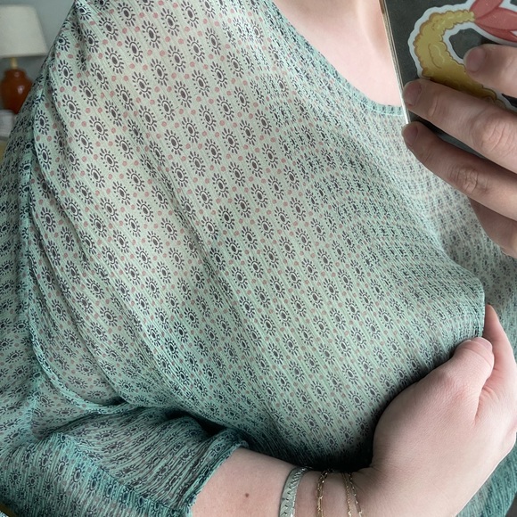 Gypsy05 Silk Green Ombré Blouse XS - Picture 2 of 6